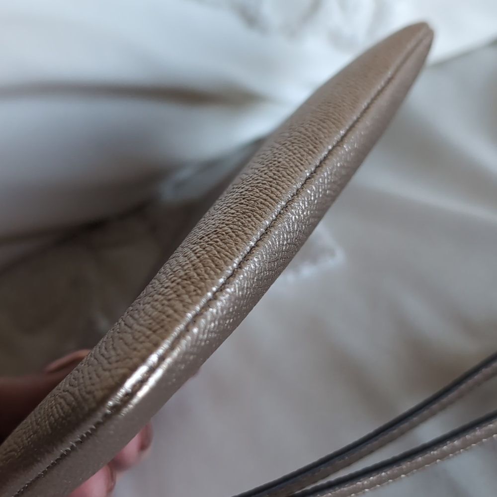 COACH Corner Zip Wristlet Metallic crossgrain leather RARE color- Rose Gold - Picture 12 of 17